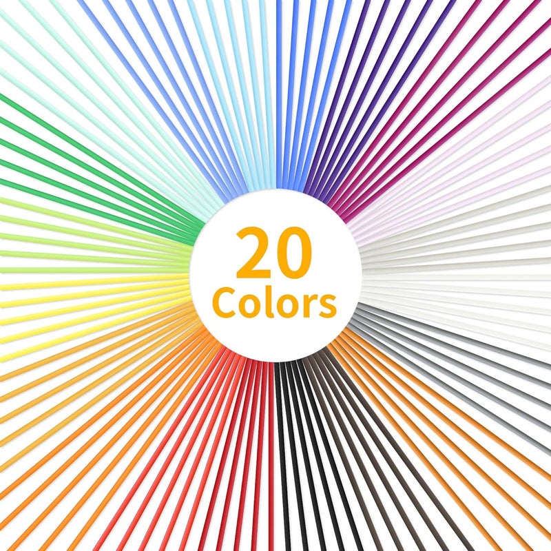 DO3D 21 Mixed Beautiful Colors 3D Pen PCL Filament Refill, Only Fit for 3Doodler Start 3D Pen, Each Strand 15cm, Each Color 5 Strands, Total 105pcs 1575cm PCL Filament Refill Pack by - Image 4